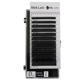 Eyelash Extension Blink Mink D 0.25 Curl 7mm-14mm Mixed Size Tray