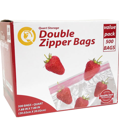 Commercial Bargains Zipper Storage Bags With Double Seal Technology, For Food, Sandwich, Organization, Travel, and More