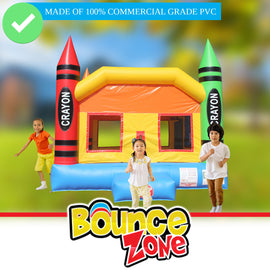 Inflatable Jumper Crayon Themed Commercial Bounce House Kids Bouncer