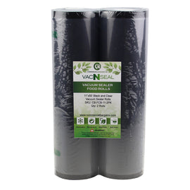 2 Commercial Bargains 11" x 50' Black And Clear Vacuum Sealer Saver Rolls Bags Freezer