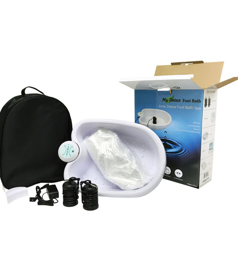 Ionic Detox Foot Bath Cleanse Spa With Basin 100 Liners And Two Round Arrays