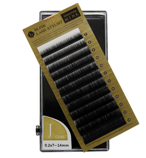 Eyelash Extension Blink Mink J 0.20 Curl 7mm-14mm Mixed Size Tray