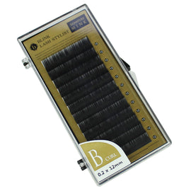 Eyelash Extension Blink Mink B 0.20mm X 12mm Curl Individual Black False Lashes