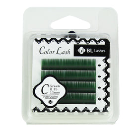 BL Lashes Color Lash C Green 0.15 Thickness 4 Lines