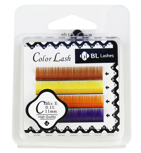 BL Lashes Color Lash C Mix B 0.15 Thickness 4 Lines