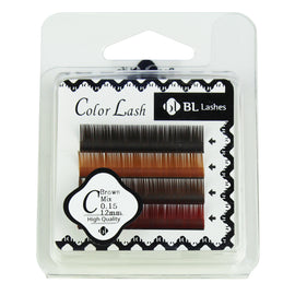 BL Lashes Color Lash C Brown Mix 0.15 Thickness 4 Lines