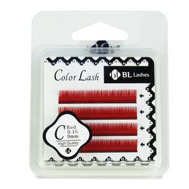BL Lashes Color Lash C Red 0.15 Thickness 4 Lines